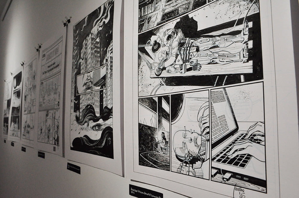 Comic book exhibition of Jorge Coelho at Apaixonarte