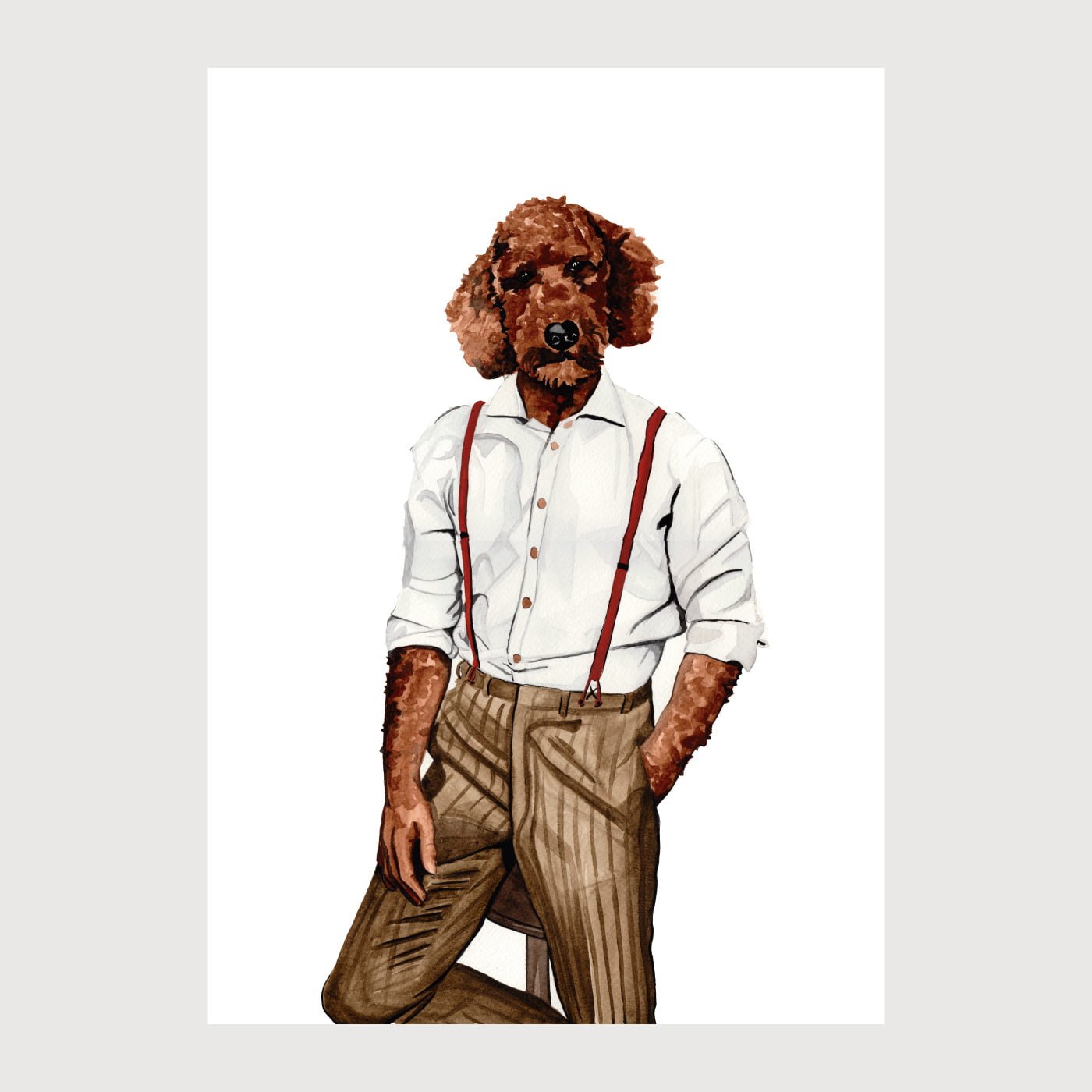 56 karina krumina dog dreesed watercolor by karina krumina