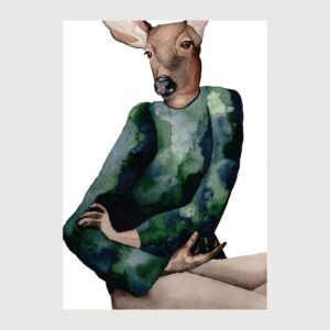 veado dreesed aquarela por karina krumina