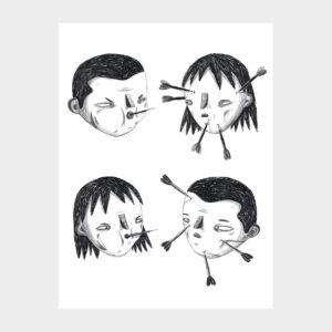 ilustração de namorados e flechas