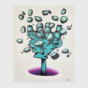 street art breaking hand