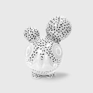 black and white ceramic creature by ricardo milne