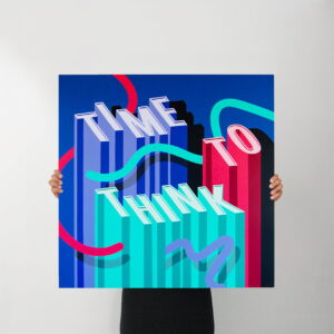 holding piece of art