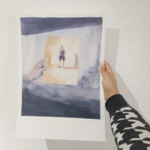 holding print watercolor