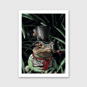 Ilustração de um sapo a usar um chapéu por Marita