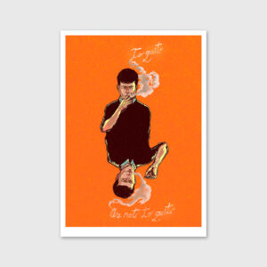 man smoking Illustration of Nicolae Negura at Apaixonarte gallery