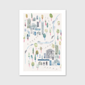 Ilustração de uma cidade by Constança Duarte.