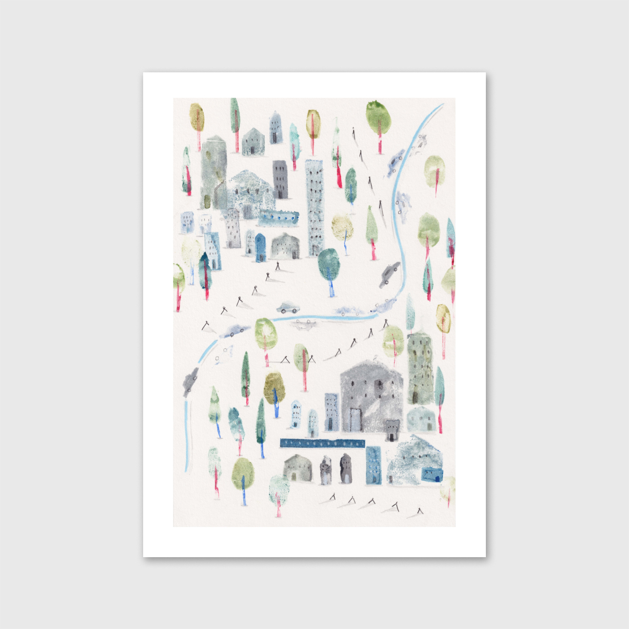 cidade-constanca-duarte-apaixonarte01 Illustration portraying a city by Constança Duarte.