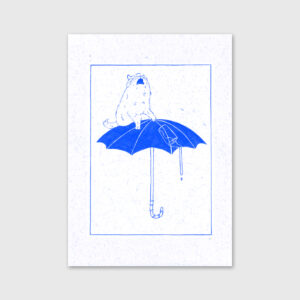 Illustration recreating the "Hegel's Holiday" with a cat by Sara Felgueiras.