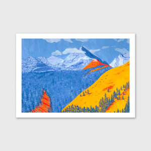 Mountain landscape gouache illustration inspired by "His Dark Materials" by Sara Felgueiras.