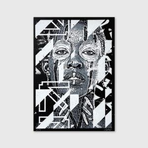 Black and white illustration print by Samina