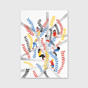 Illustration portraying kids by Barbara R.