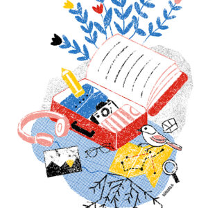 Illustration depicting a suitcase by Barbara R.