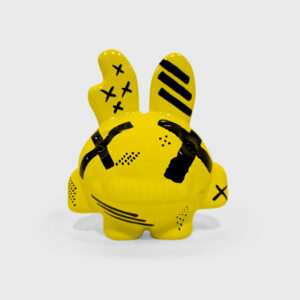 black and yellow ceramic creature by ricardo milne