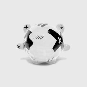 black and white ceramic creature by ricardo milne