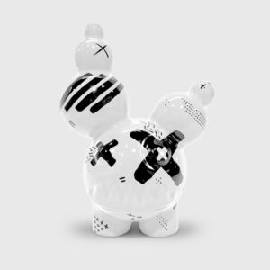 black and white ceramic creature by ricardo milne