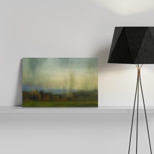 Oil painting by Neide Carreira on a shelf