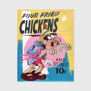 collage poster with comic characters made by Bisner