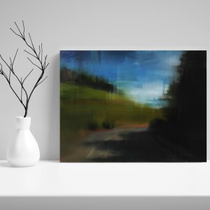 Neide Carreira abstract painting on a shelf