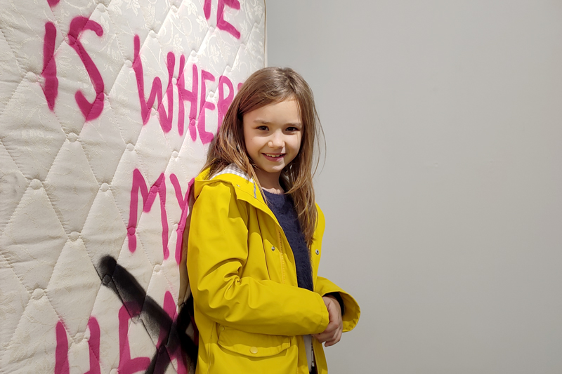 girl with the matress of the artist Dear Anushka