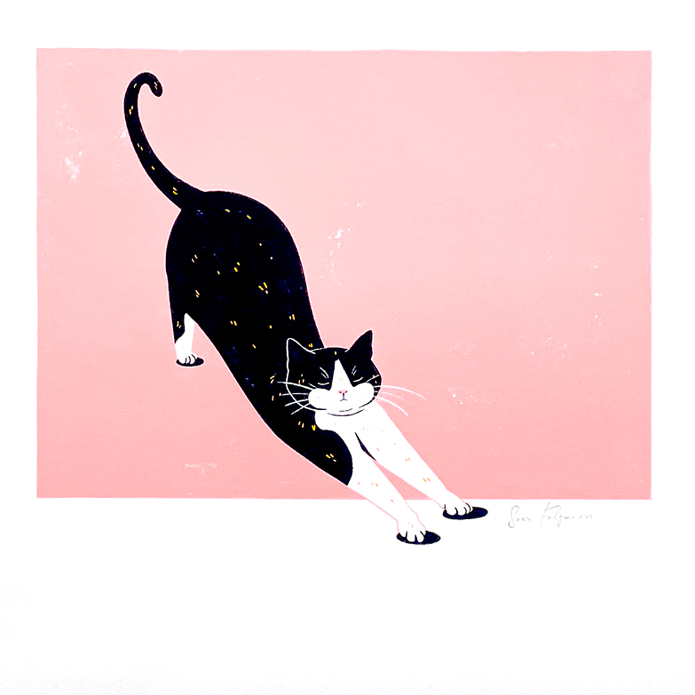 stretching-sara-felgueiras-01 Sara Felgueiras's cat illustration