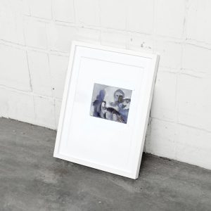 Watercolor by Dylan Silva on frame by the wall