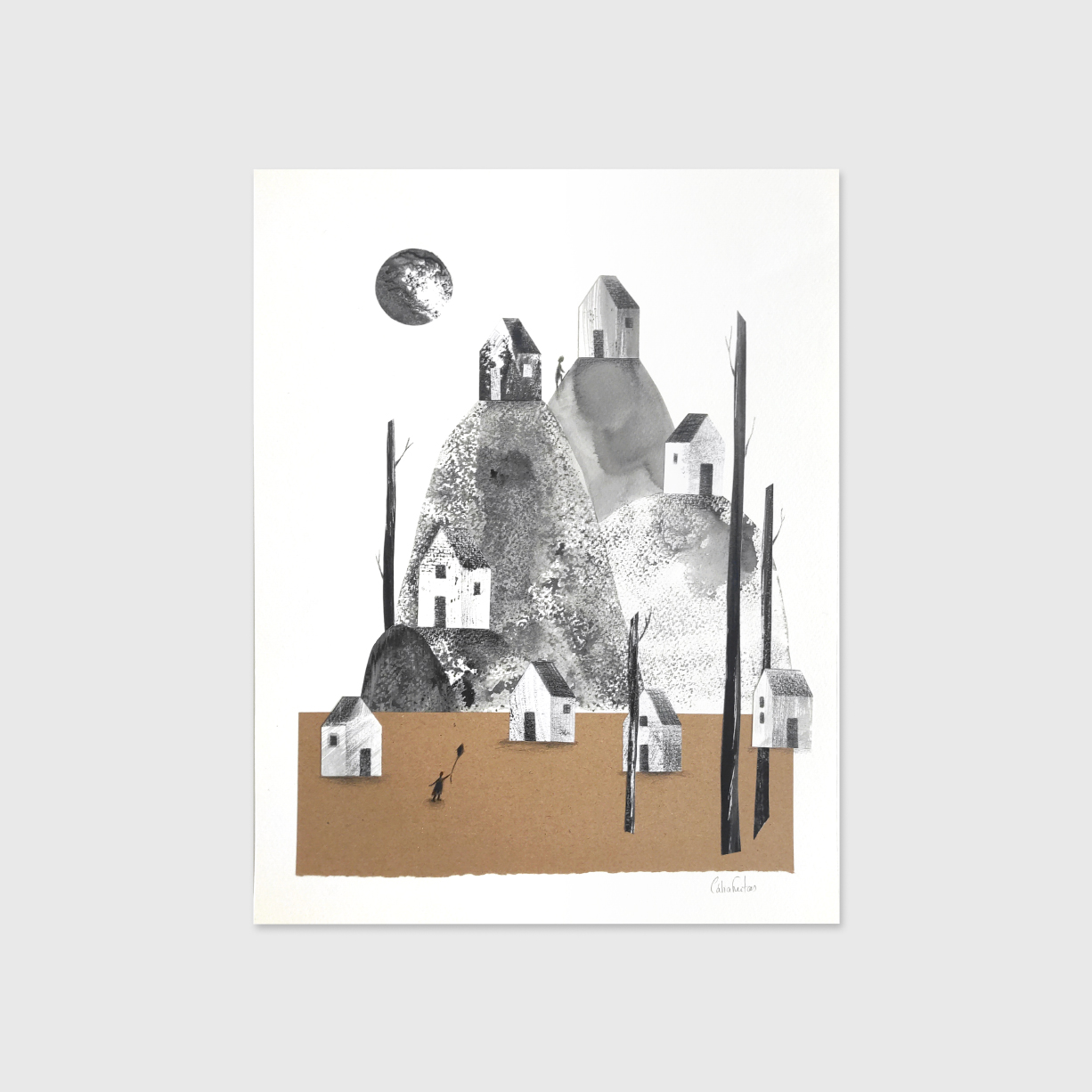 colagem-03-catia-freitas-apaixonarte01 Watercolour depicting houses on hills by Cátia Freitas at Apaixonarte