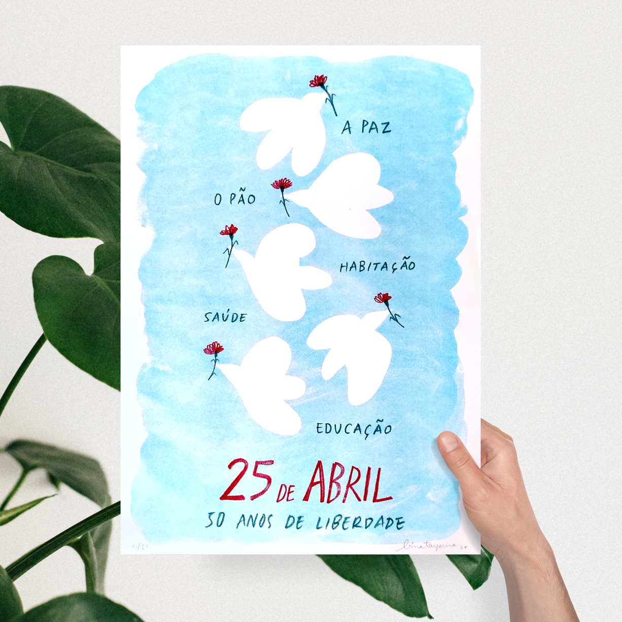 50.anos-25-abril-bina-tangerina-apaixonarte-3 Bina Tangerina Illustration print