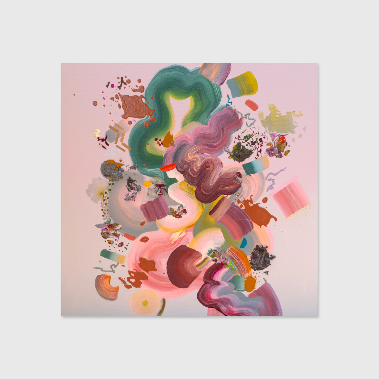 Pink-Marble-Tablesara-atrouni-apaixonarte-01 Colorful abstract painting by Sara Atrouni.