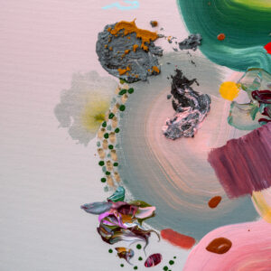 Colorful abstract painting by Sara Atrouni detail.