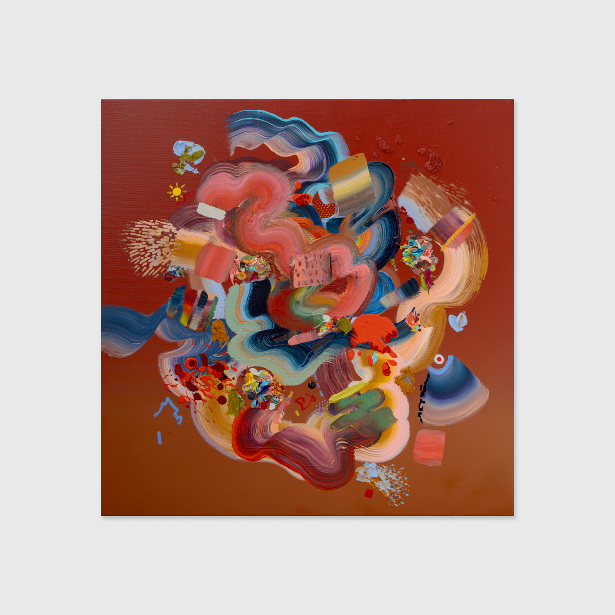 What-Goes-Around,-Comes-Back-Maybe-Like-a-Triangle-sara-atrouni-apaixonarte-01 Colorful abstract painting by Sara Atrouni.